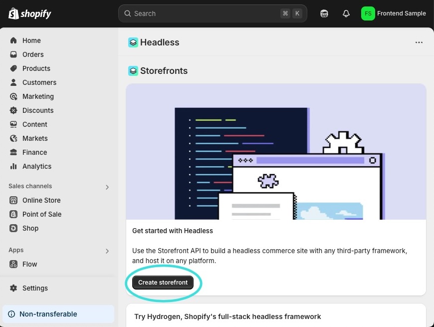 Shopify Headless App installation